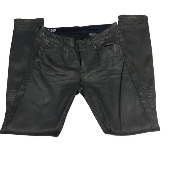 G-Star Raw Jeans Mid Skinny 5622 Moto Style Black Zippered Knee Waist 27 - Picture 15 of 15